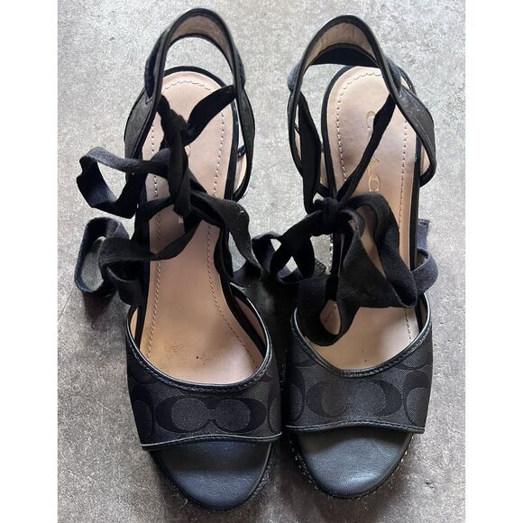 COACH‎ Patrice Espadrille In Signature Jacquard Size 7.5 US Shoes women - Picture 2 of 8